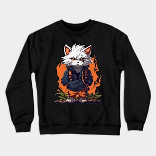 cat on fire Crewneck Sweatshirt